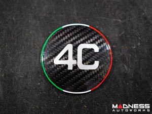 Alfa Romeo 4C Carbon Fiber Badge Cover Kit - Italian Stripe